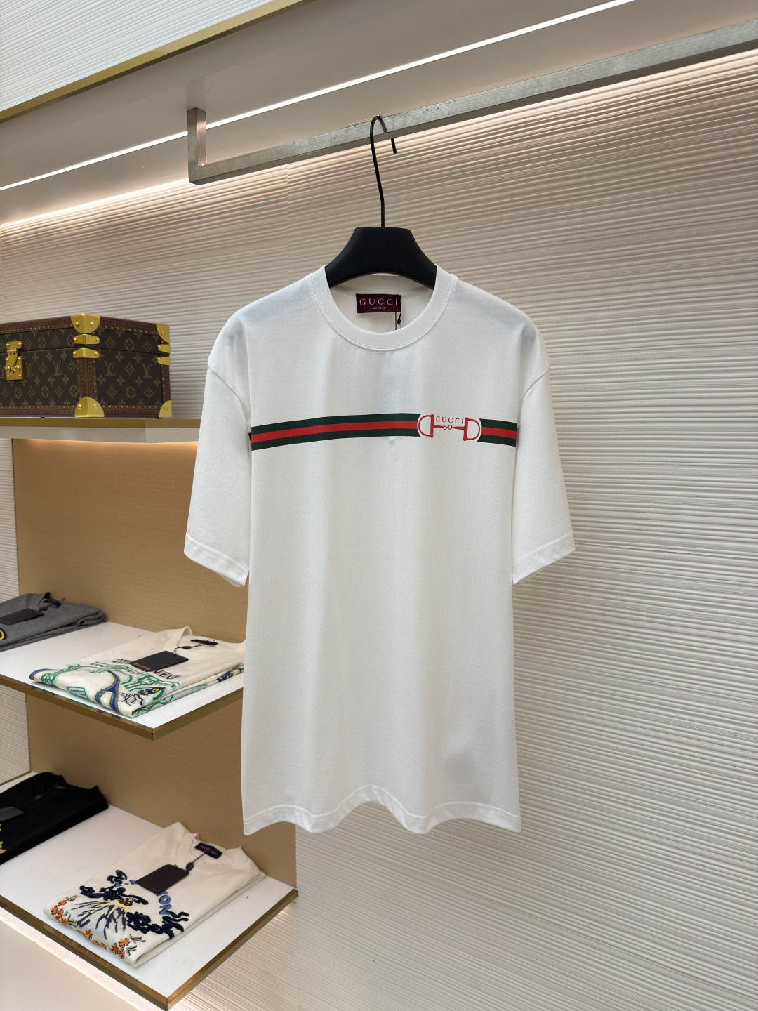 GUCCI 古驰 织带锁扣圆领短袖T恤 夏季 白色 A0 837959-XJHM5-9081