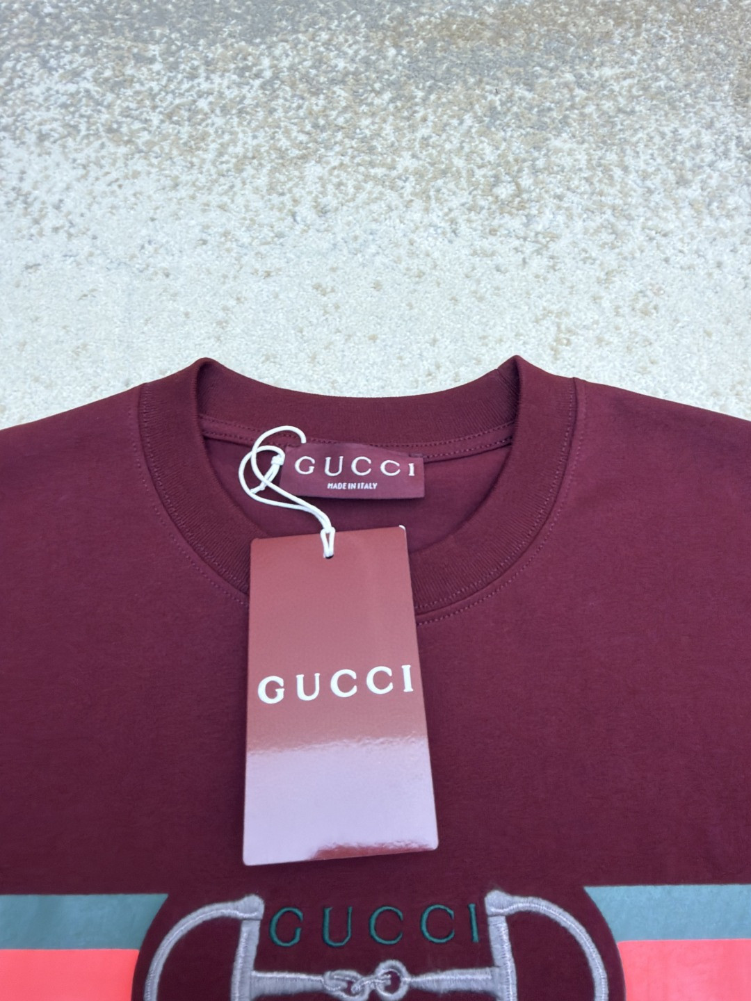 GUCCI 古驰 马衔扣印织带圆领短袖T恤 夏季 白色 红色 A0 855021-XJHOJ-9051