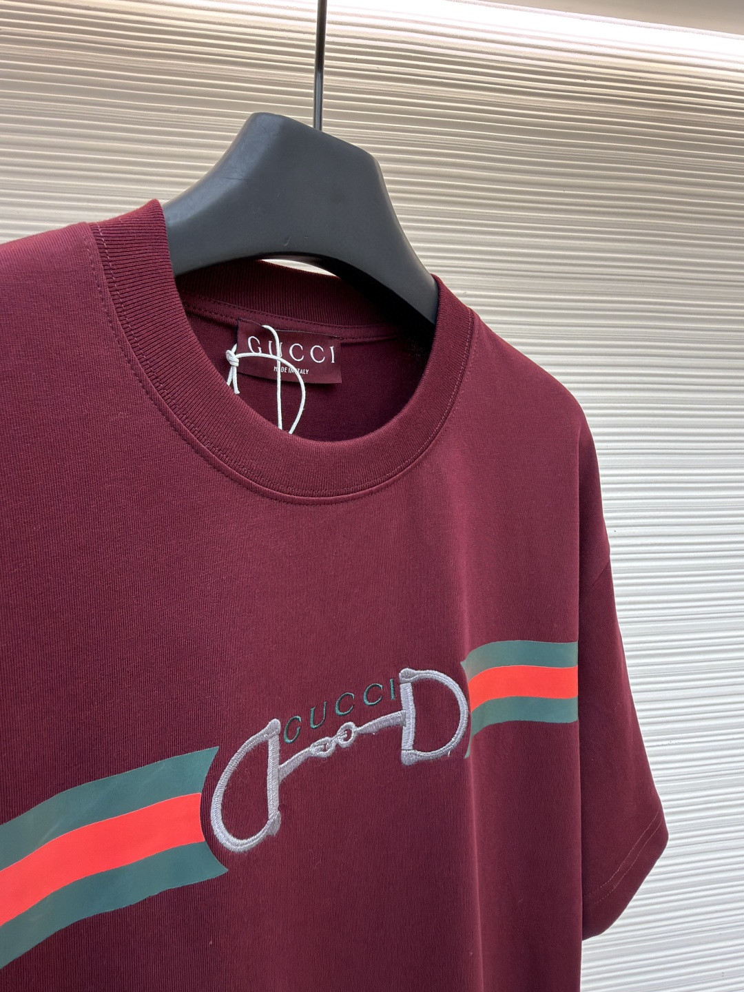 GUCCI 古驰 马衔扣印织带圆领短袖T恤 夏季 白色 红色 A0 855021-XJHOJ-9051