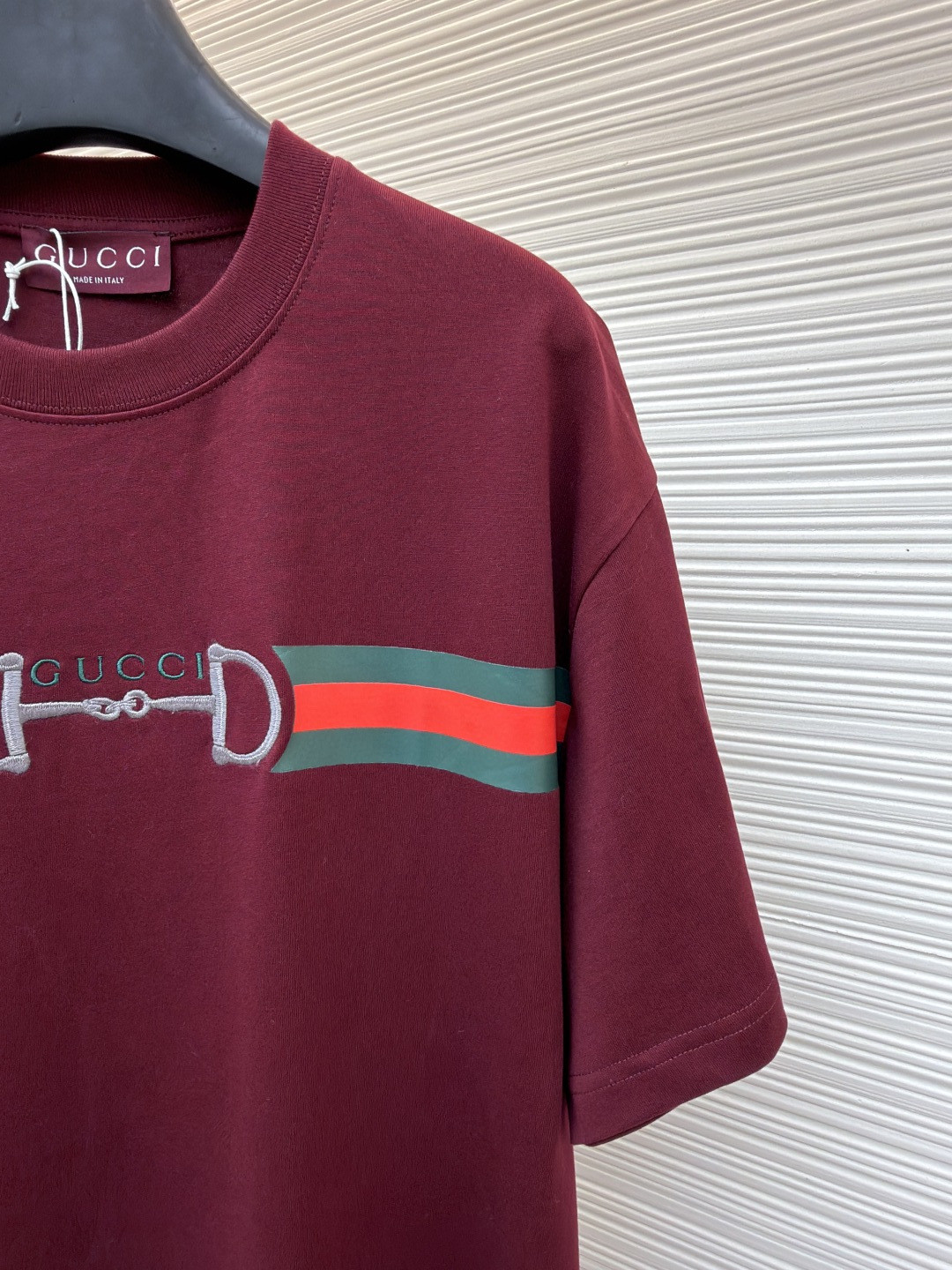 GUCCI 古驰 马衔扣印织带圆领短袖T恤 夏季 白色 红色 A0 855021-XJHOJ-9051