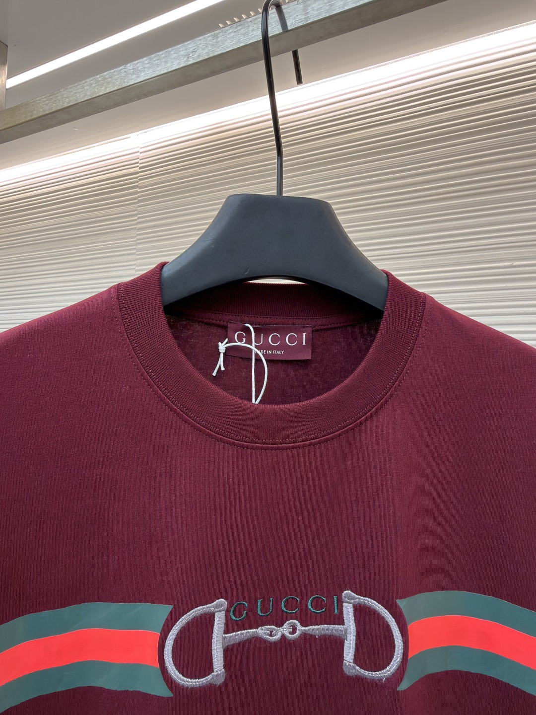 GUCCI 古驰 马衔扣印织带圆领短袖T恤 夏季 白色 红色 A0 855021-XJHOJ-9051