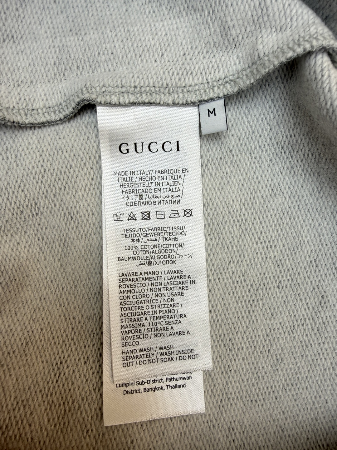 GUCCl 古驰锁扣刺绣圆领卫衣 外套 长袖 灰色 A5 848737-XJHOK-1056