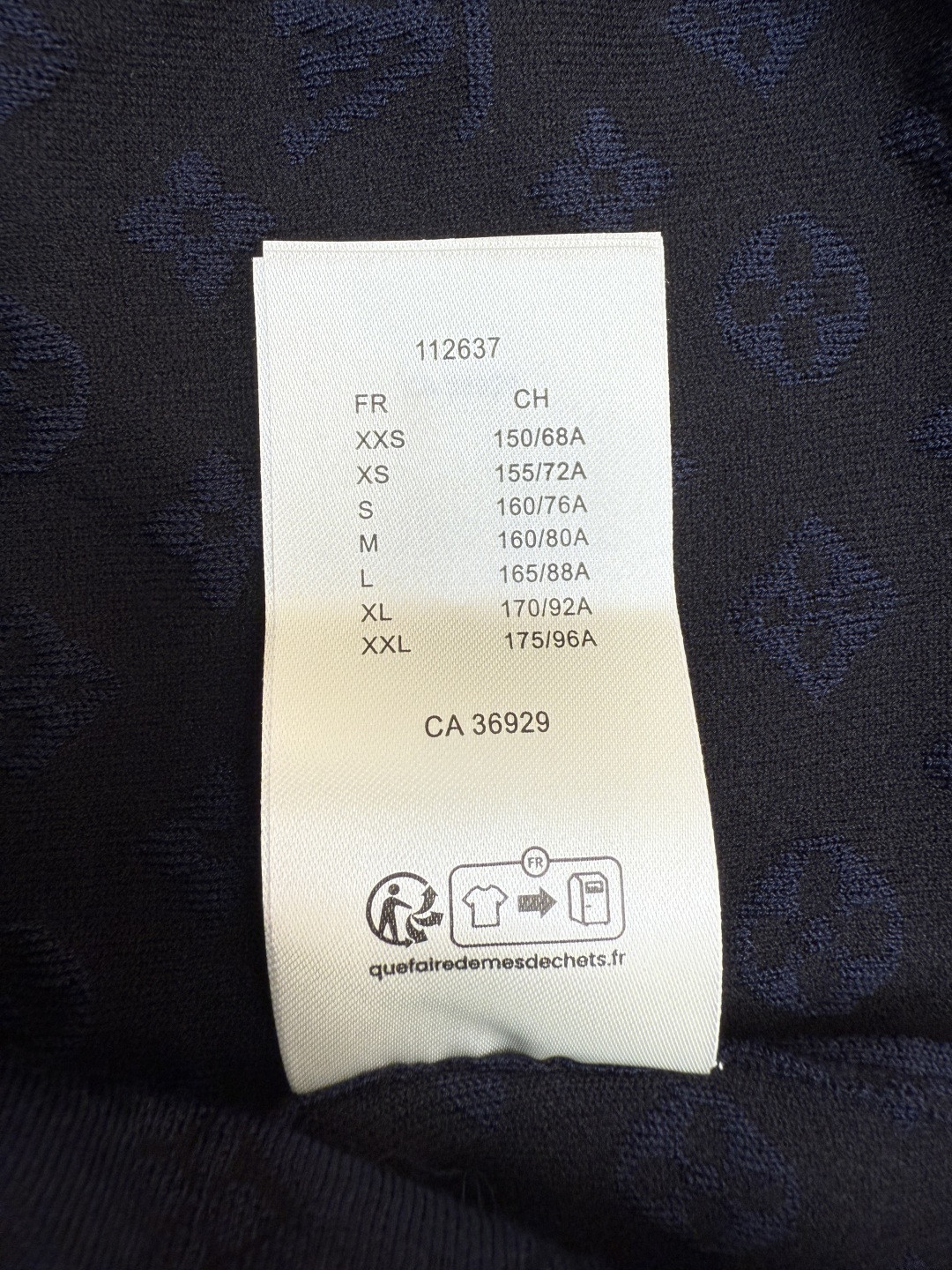 LOUIS VUITTON 路易威登 LV 拼接提花针织衫 T恤 短袖 女款 深蓝色 A5 1AI772