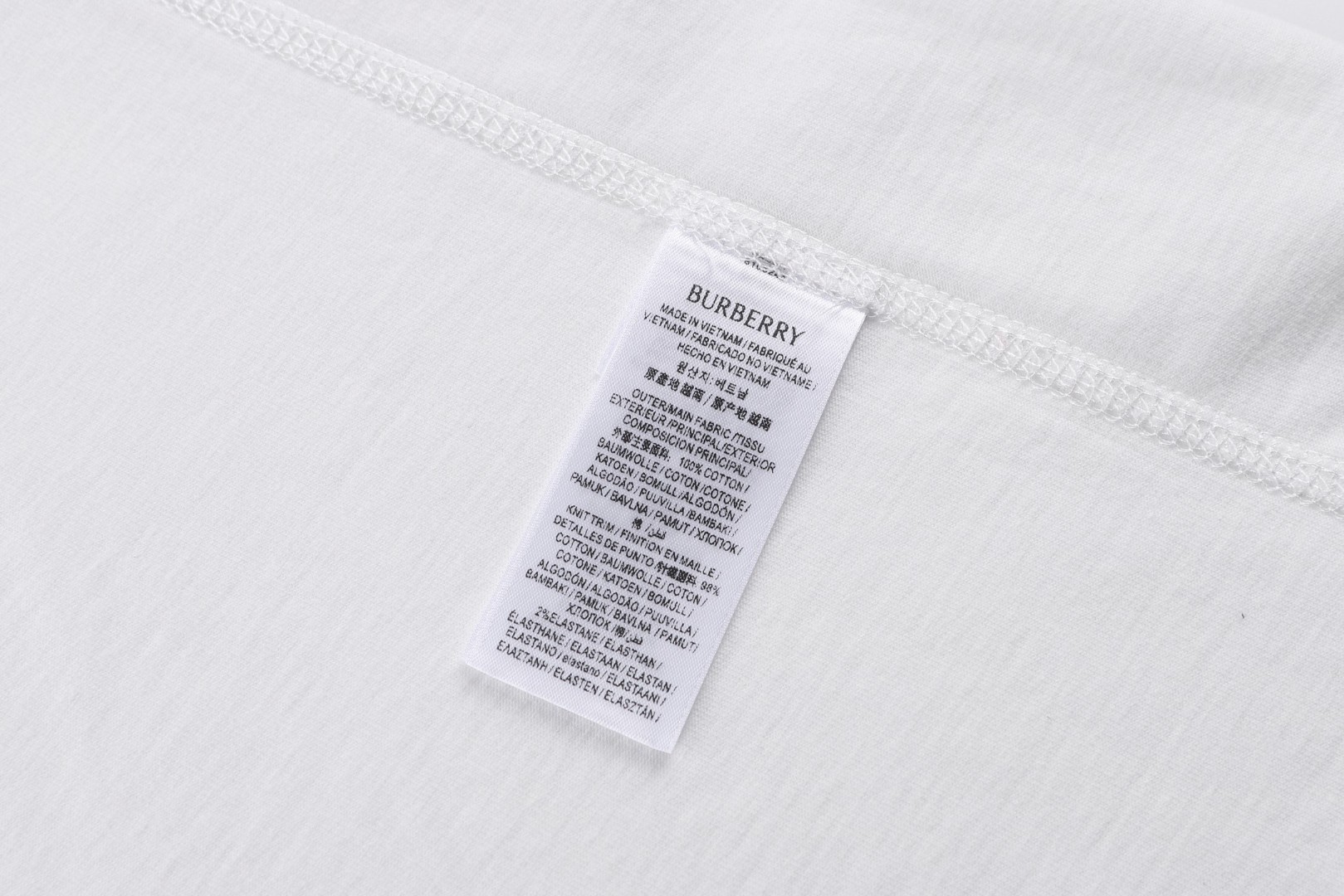 Burberry 巴宝莉肩带格纹装饰T恤 短袖 夏季 白色 黑色 A0 81062461