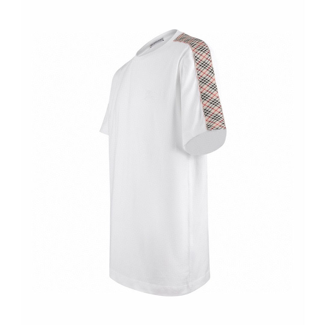 Burberry 巴宝莉肩带格纹装饰T恤 短袖 夏季 白色 黑色 A0 81062461