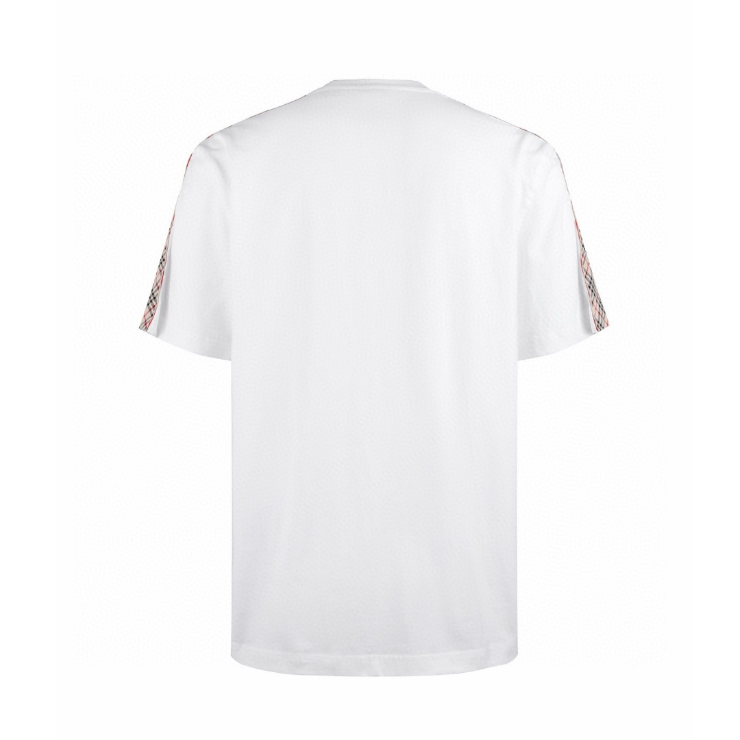 Burberry 巴宝莉肩带格纹装饰T恤 短袖 夏季 白色 黑色 A0 81062461