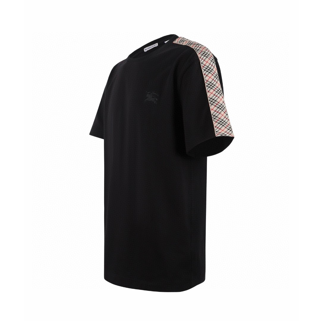 Burberry 巴宝莉肩带格纹装饰T恤 短袖 夏季 白色 黑色 A0 81062461