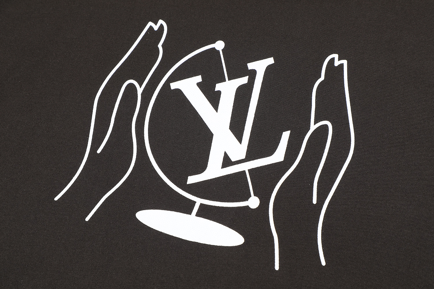 LOUIS VUITTON 路易威登 地球仪印花圆领短袖 T恤 棕色 A0 1AHCLC