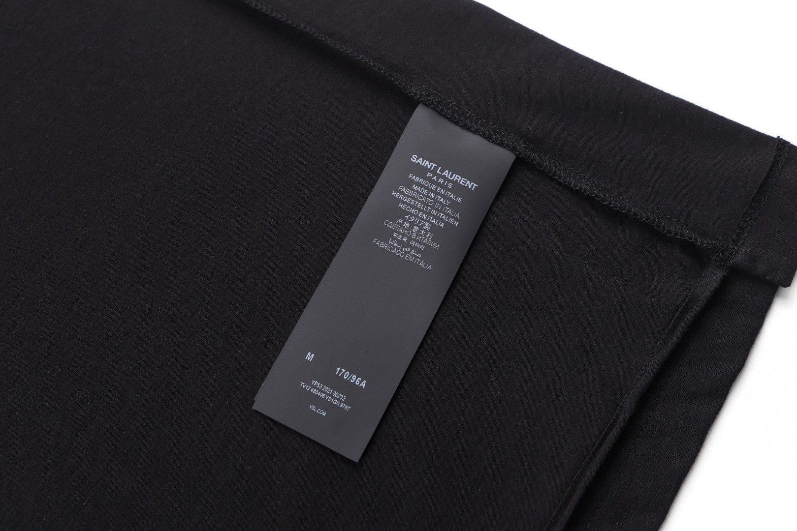 SAINT LAURENT YSL 圣罗兰 炫彩印花圆领短袖 T恤 夏款 黑色 A0 480406YB1GN9787