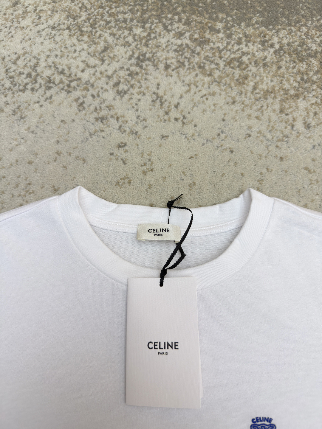 CELINE 徽标刺绣圆领T恤 打底衫 长袖 黑色 白色 A5 RX0IZ1242-38AW