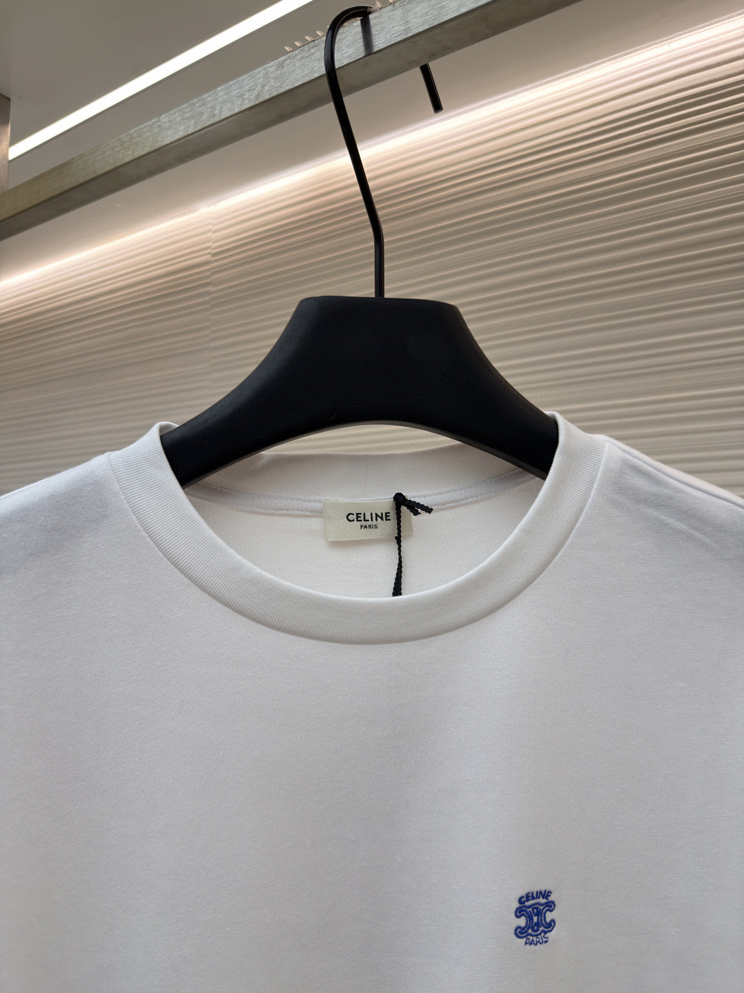 CELINE 徽标刺绣圆领T恤 打底衫 长袖 黑色 白色 A5 RX0IZ1242-38AW