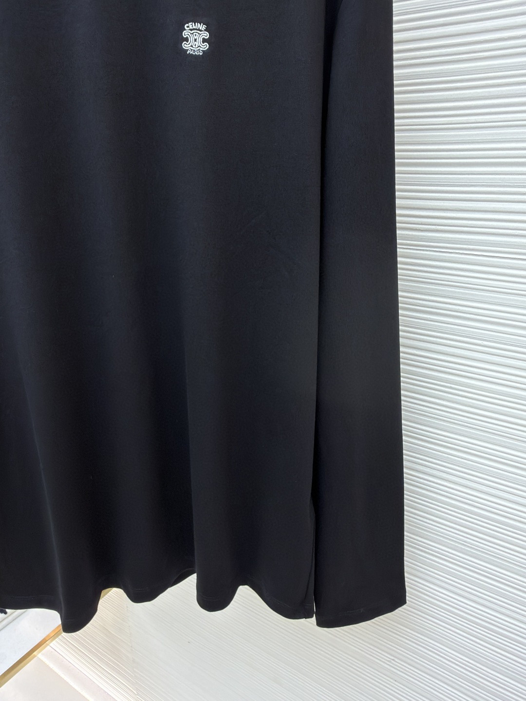 CELINE 徽标刺绣圆领T恤 打底衫 长袖 黑色 白色 A5 RX0IZ1242-38AW