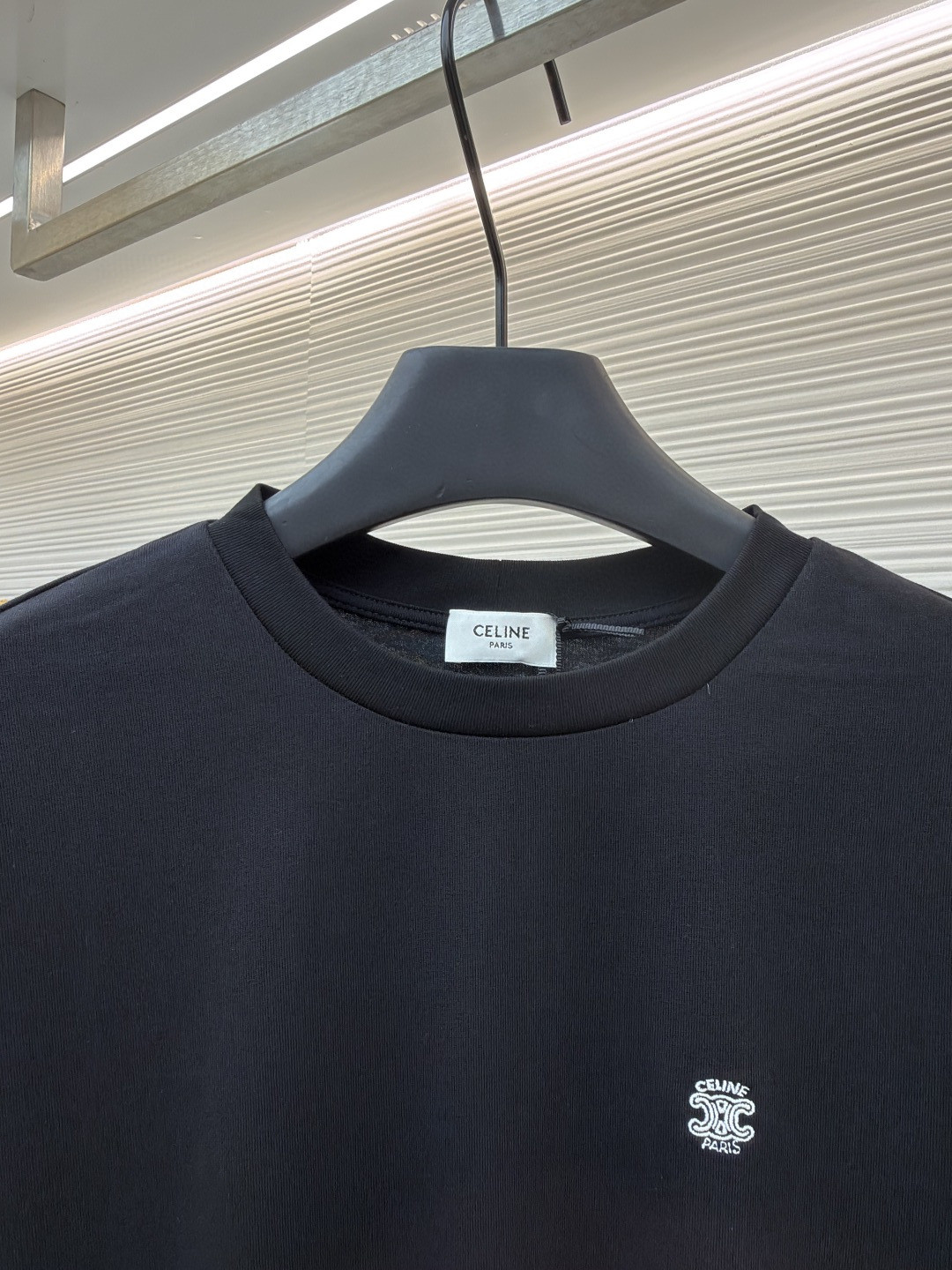 CELINE 徽标刺绣圆领T恤 打底衫 长袖 黑色 白色 A5 RX0IZ1242-38AW