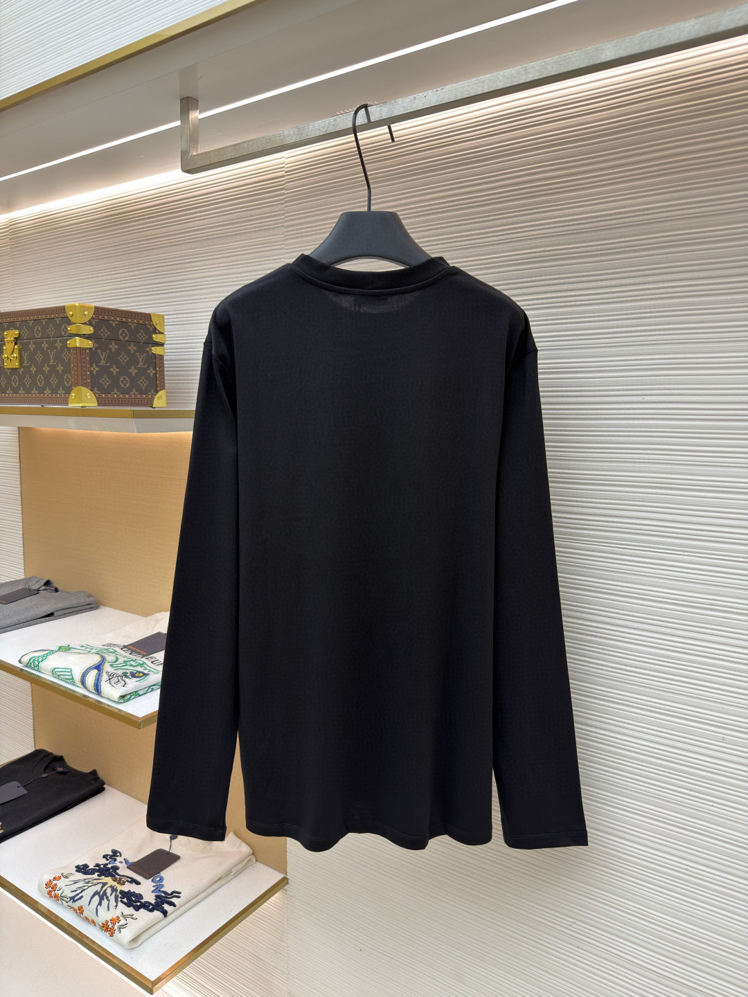 CELINE 徽标刺绣圆领T恤 打底衫 长袖 黑色 白色 A5 RX0IZ1242-38AW