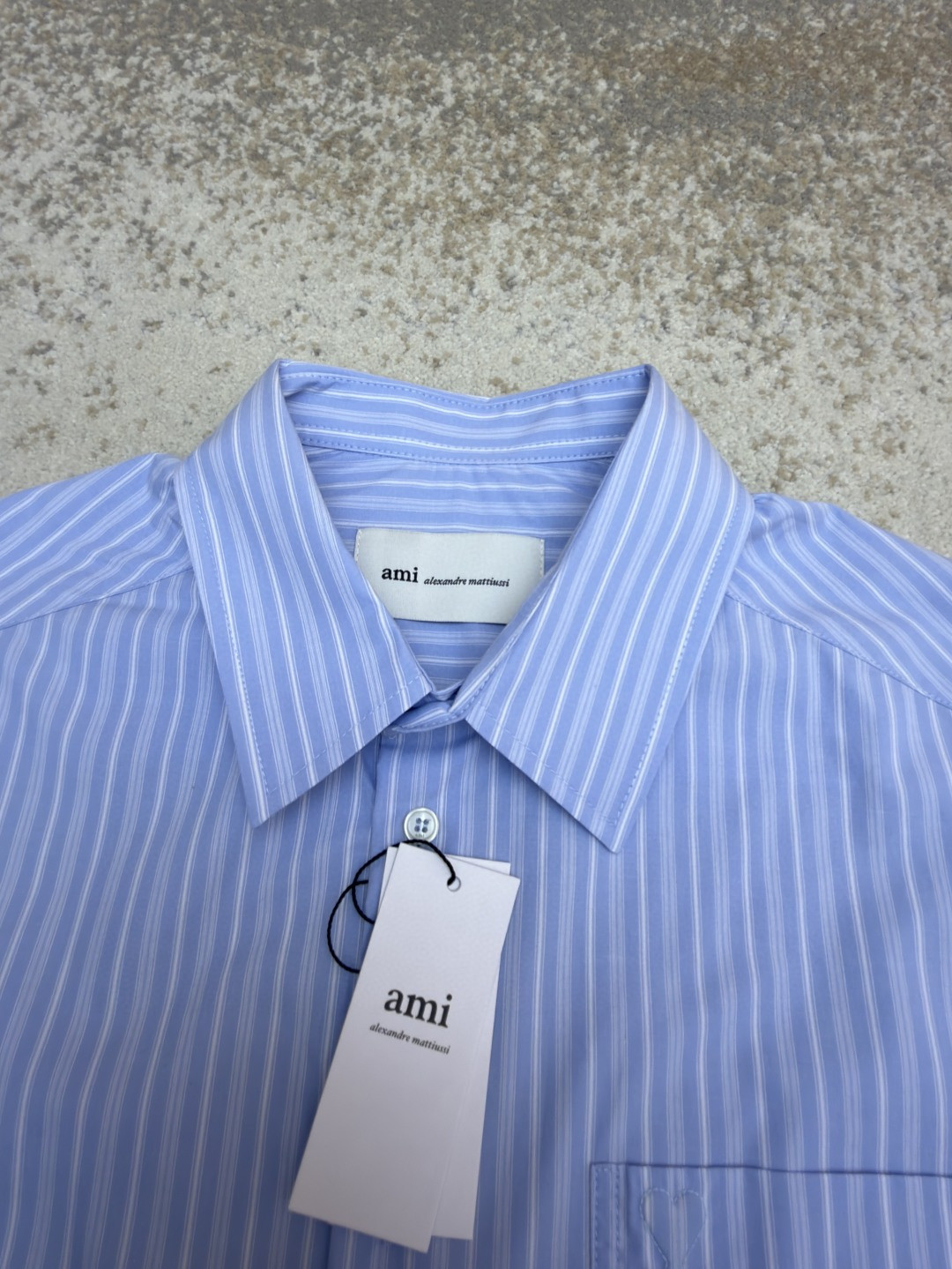 AMIPARIS 口袋条纹衬衫 外套 长袖 蓝色 B0 USH766CO0219