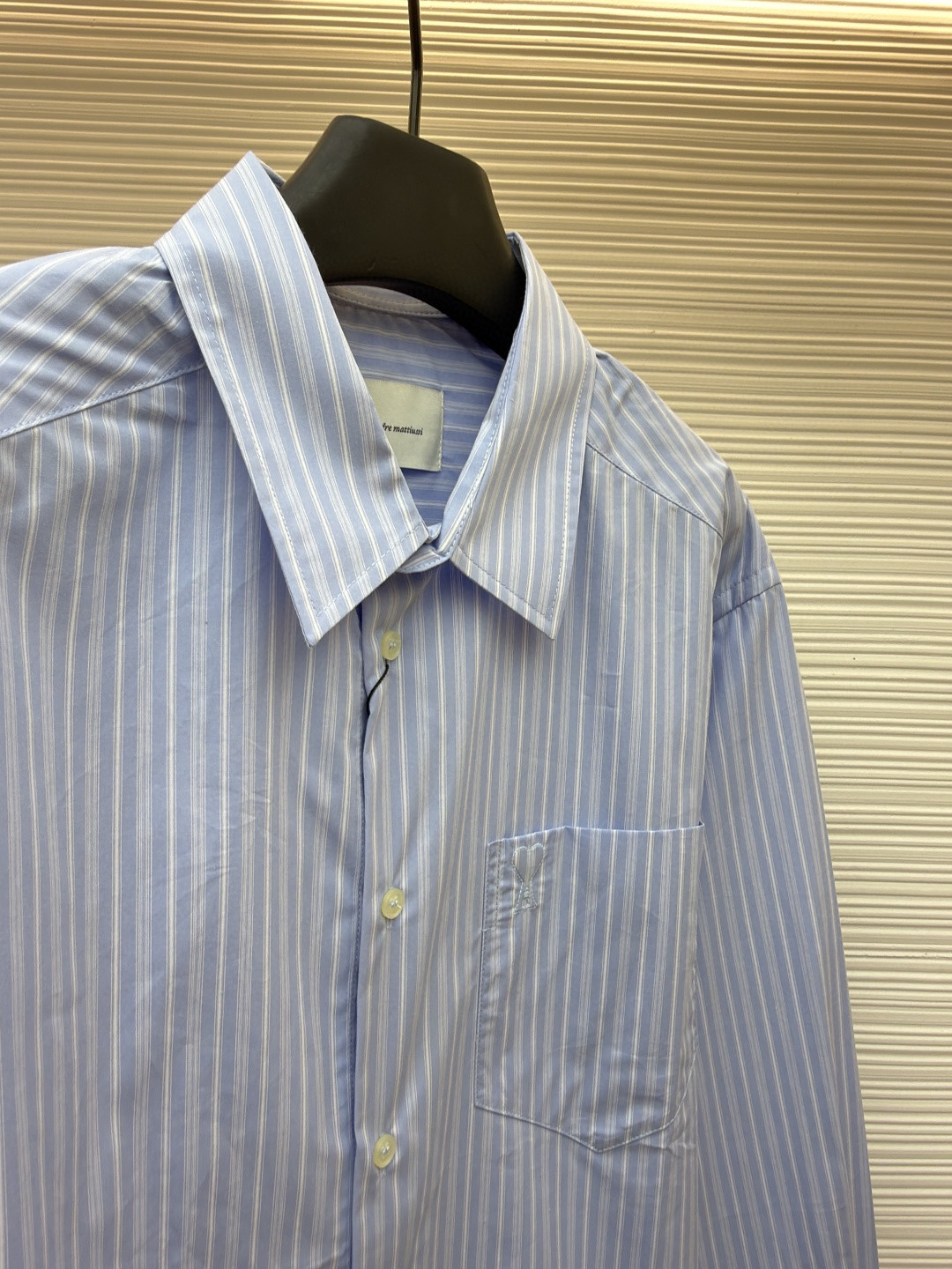 AMIPARIS 口袋条纹衬衫 外套 长袖 蓝色 B0 USH766CO0219