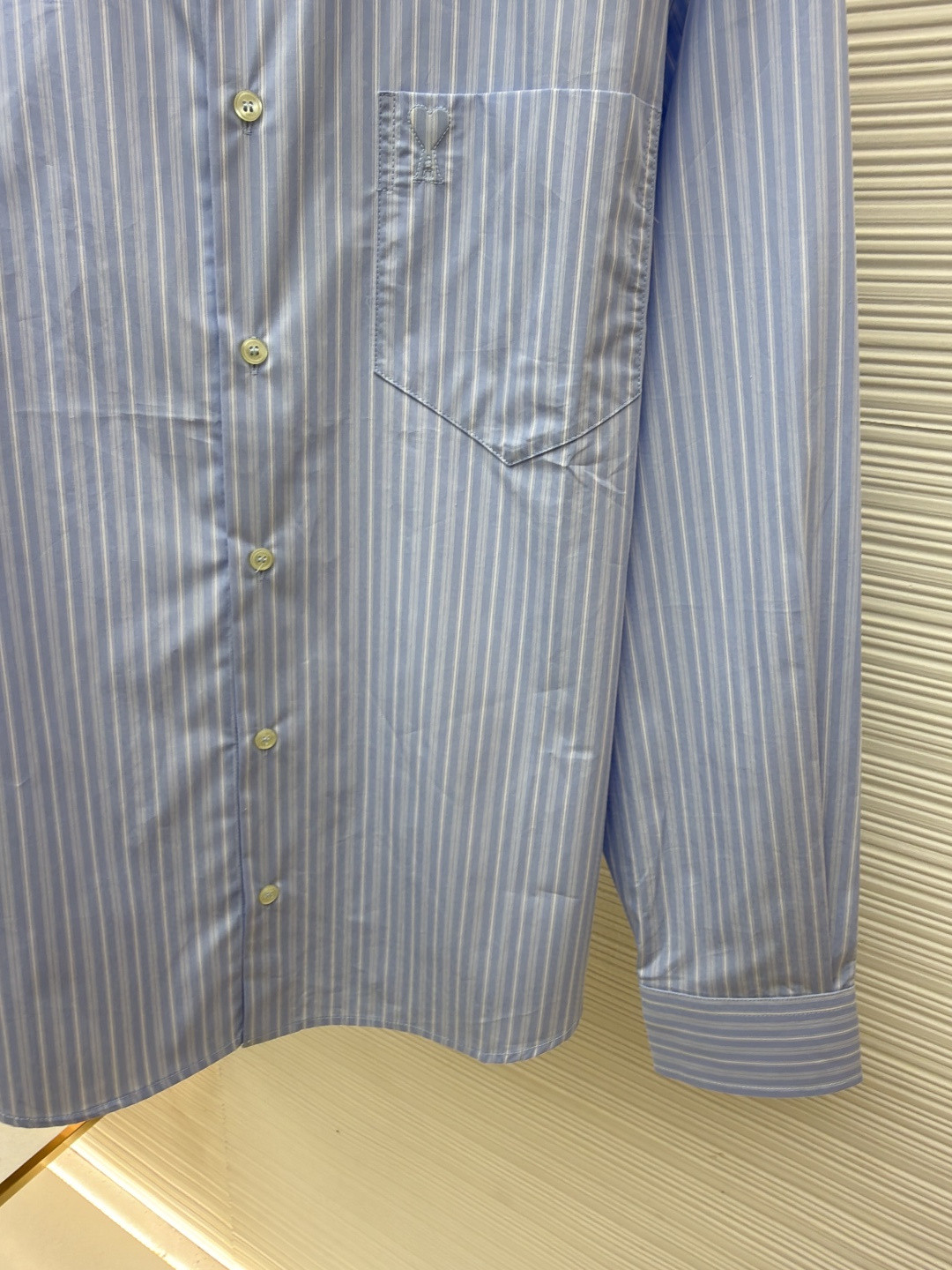 AMIPARIS 口袋条纹衬衫 外套 长袖 蓝色 B0 USH766CO0219