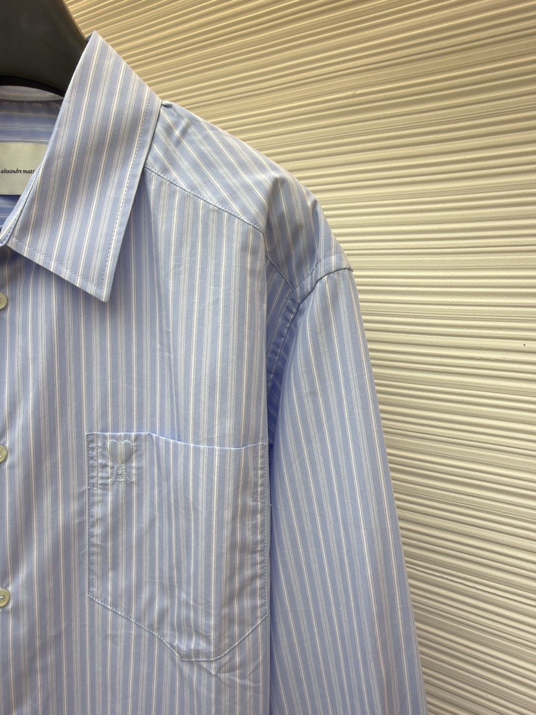 AMIPARIS 口袋条纹衬衫 外套 长袖 蓝色 B0 USH766CO0219