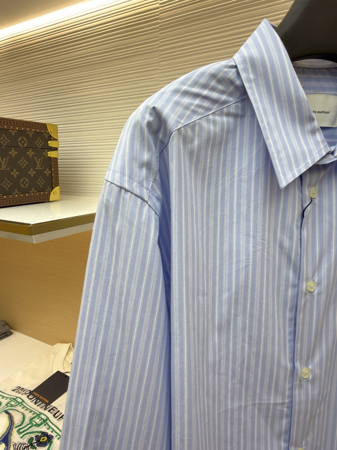 AMIPARIS 口袋条纹衬衫 外套 长袖 蓝色 B0 USH766CO0219