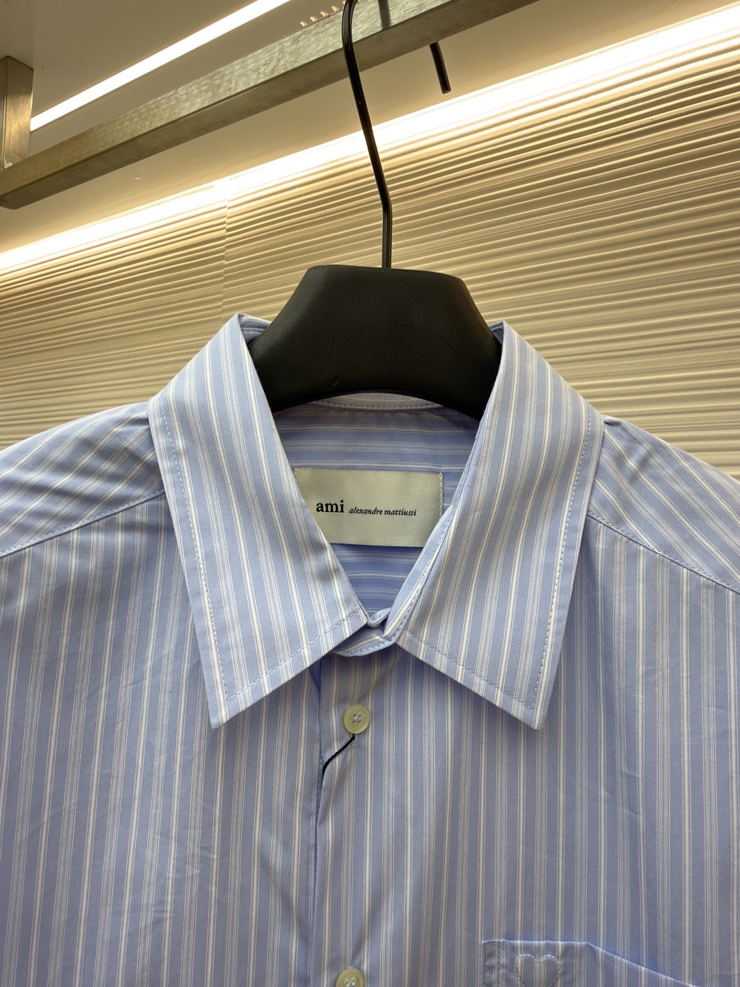 AMIPARIS 口袋条纹衬衫 外套 长袖 蓝色 B0 USH766CO0219