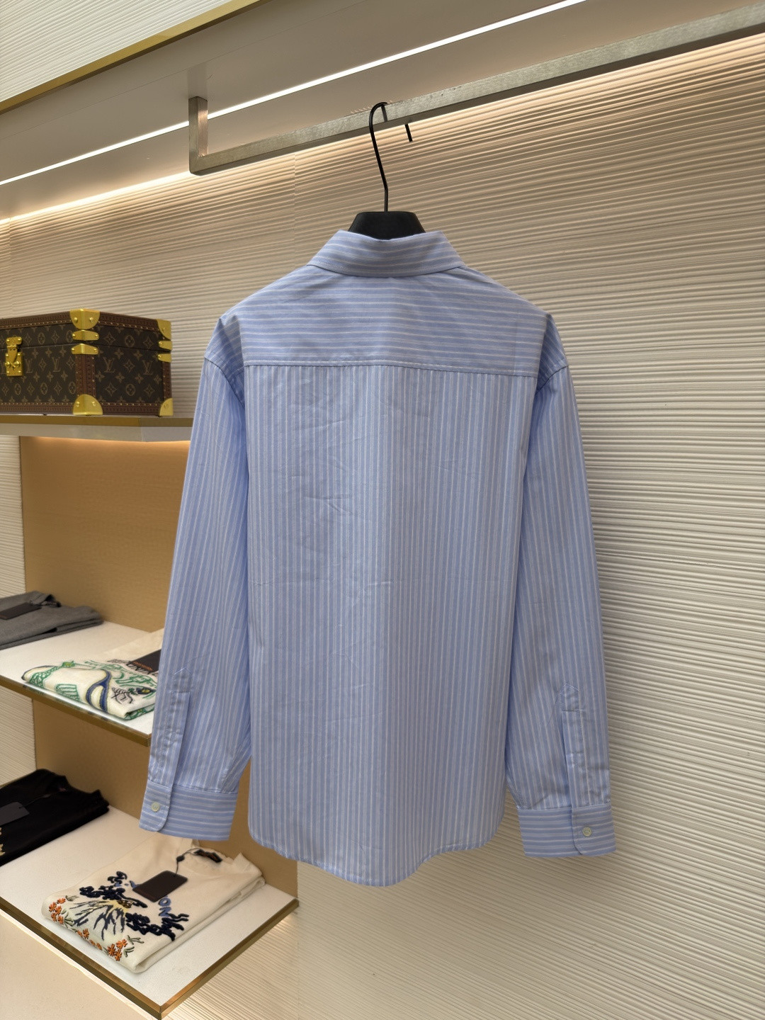 AMIPARIS 口袋条纹衬衫 外套 长袖 蓝色 B0 USH766CO0219