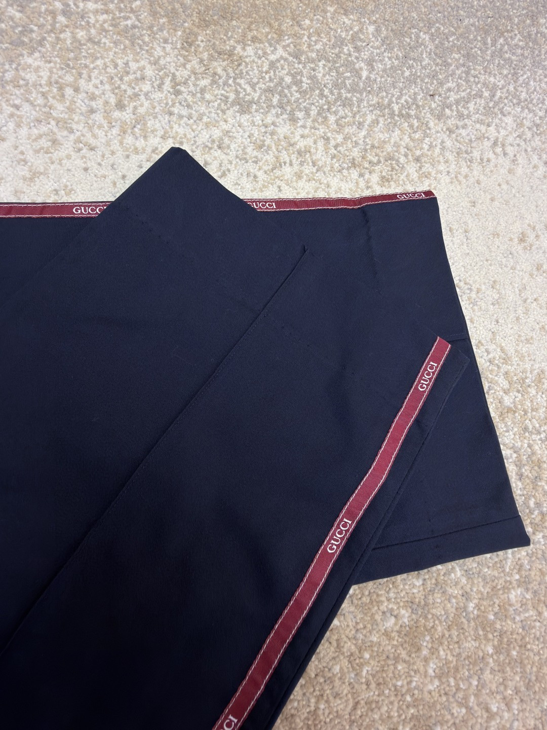 GUCCI 古驰 织带边饰松紧腰休闲裤 运动裤 长裤 裤子 蓝色 B0