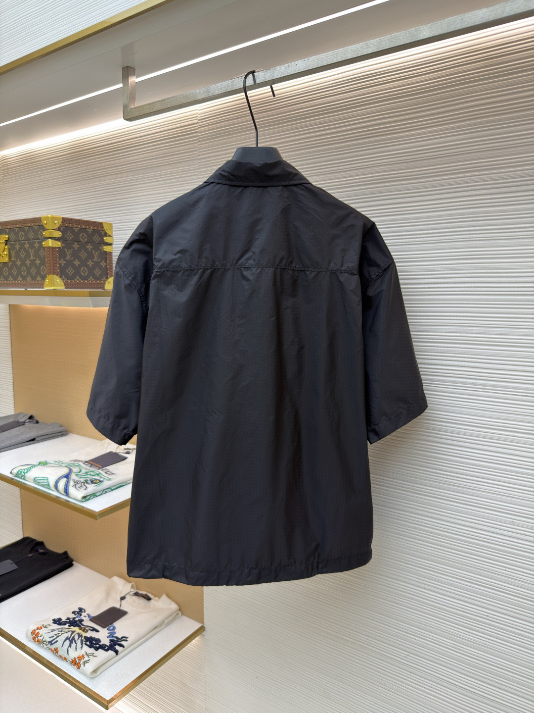 PRADA 普拉达 极简再生尼龙短袖衬衫 外套 黑色 A7 SC758-1WQ9-F0002-S-OOO