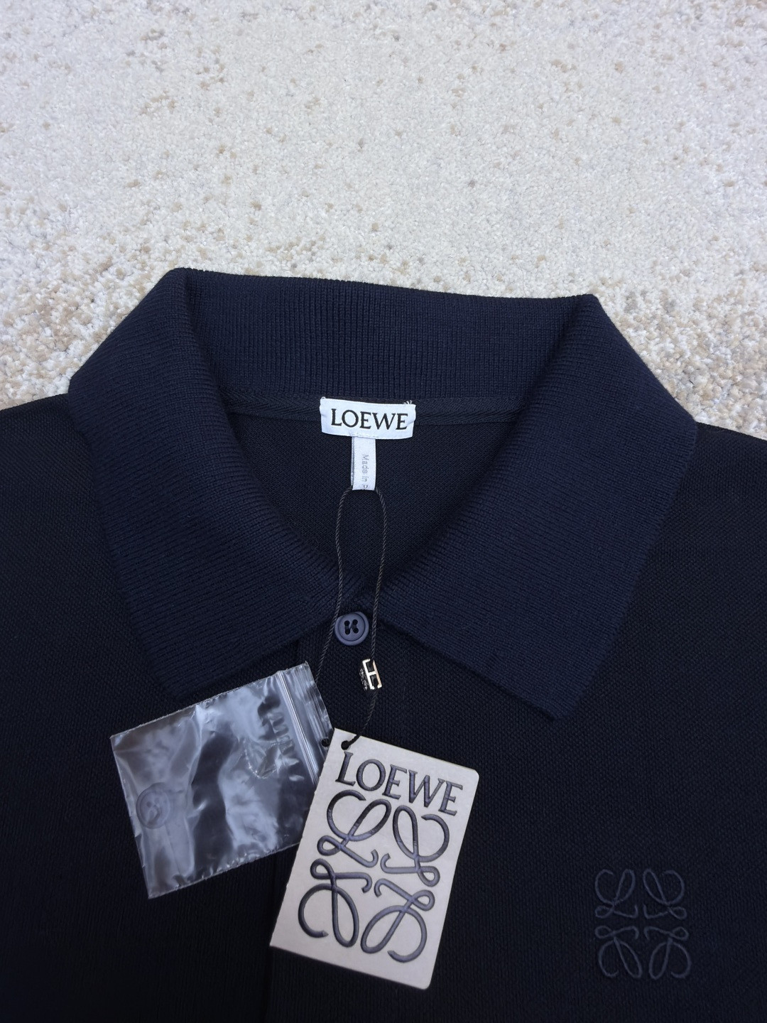 Loewe 罗意威 标识刺绣polo衫  短袖 T恤 夏季 蓝色 A2