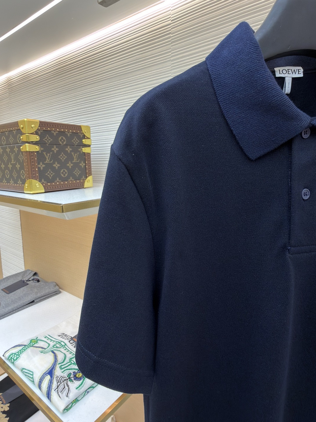 Loewe 罗意威 标识刺绣polo衫  短袖 T恤 夏季 蓝色 A2