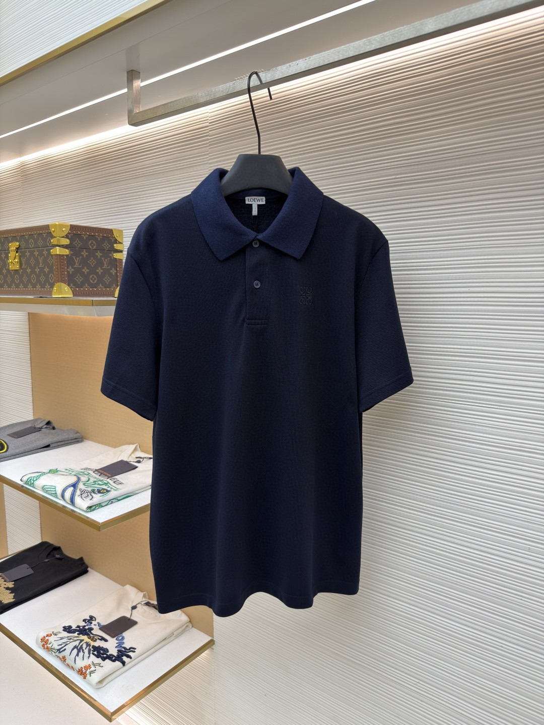 Loewe 罗意威 标识刺绣polo衫  短袖 T恤 夏季 蓝色 A2