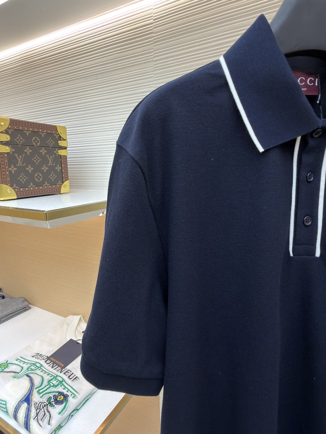 GUCCI 古驰 绣花POLO衫 T恤 夏季 短袖 蓝色 A2 806250-XJG3G-4003