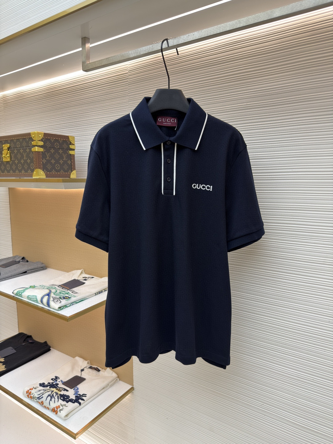 GUCCI 古驰 绣花POLO衫 T恤 夏季 短袖 蓝色 A2 806250-XJG3G-4003