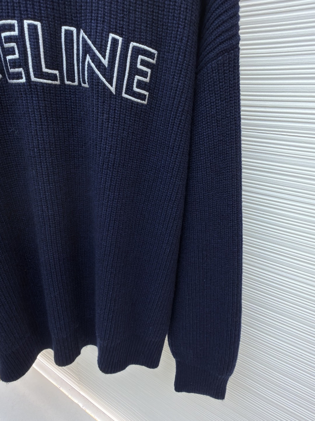 CELINE 赛琳 标识圆领毛衣 针织衫 外套 长袖 蓝色 B0