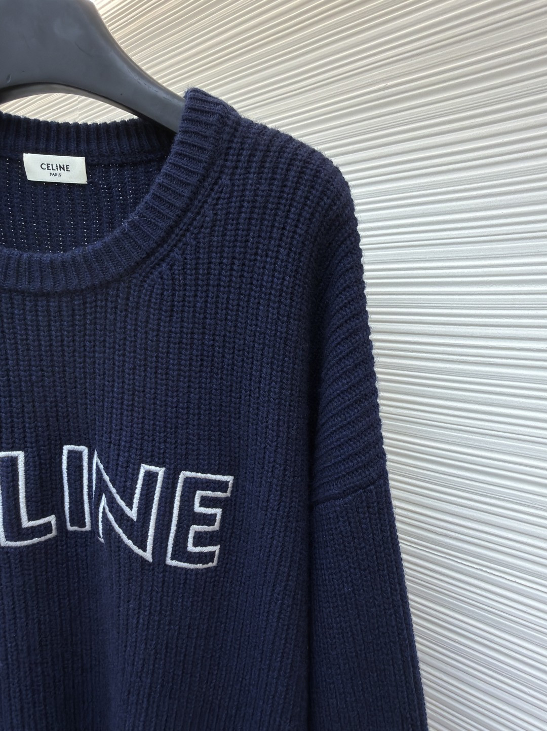 CELINE 赛琳 标识圆领毛衣 针织衫 外套 长袖 蓝色 B0