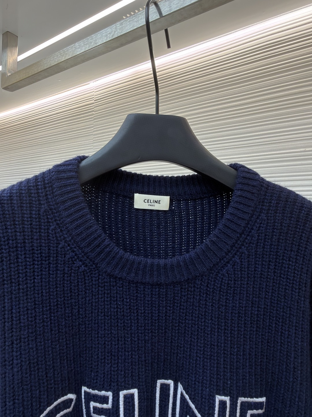 CELINE 赛琳 标识圆领毛衣 针织衫 外套 长袖 蓝色 B0