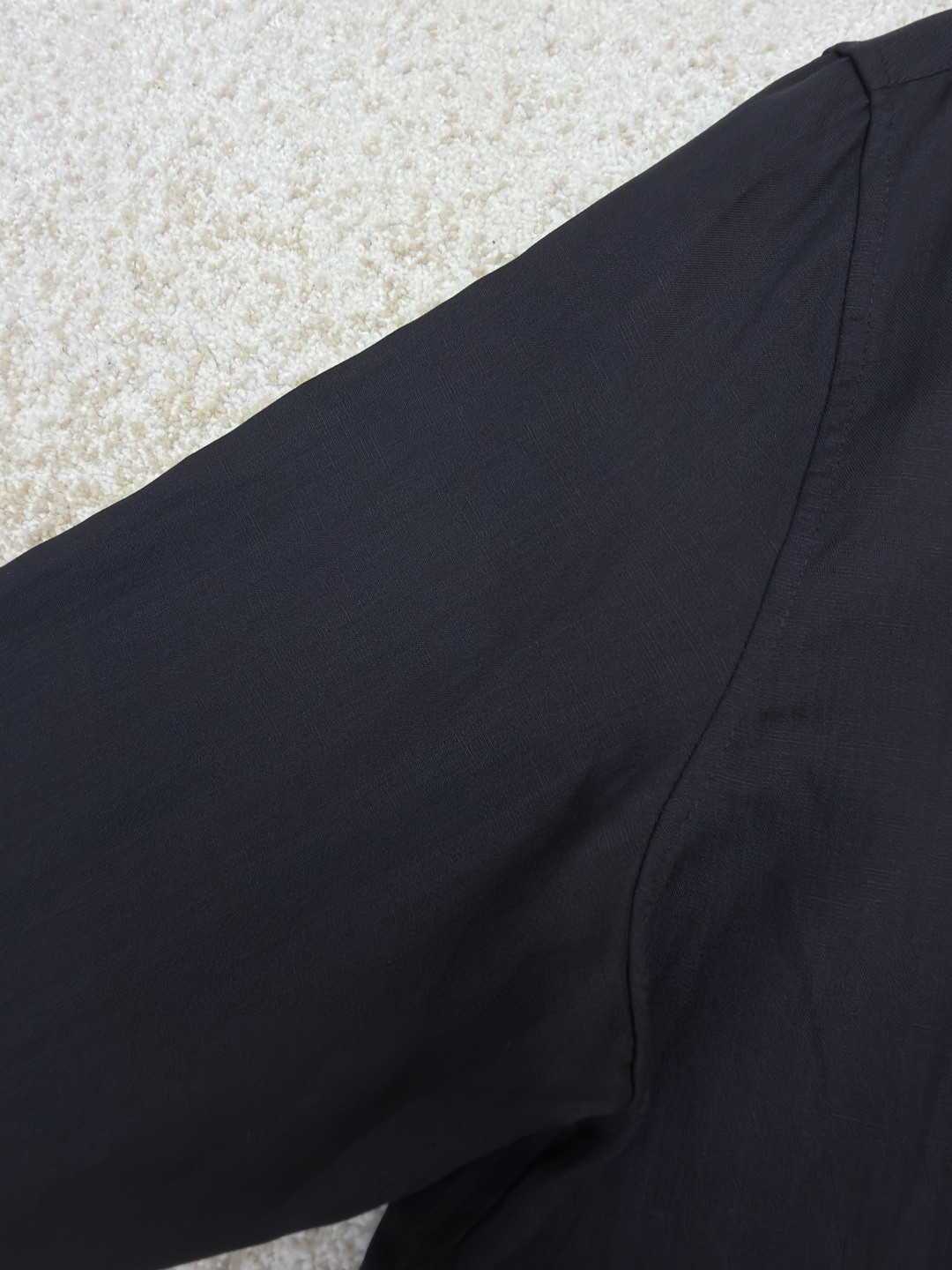 LOEWE 罗意威 绣花亚麻长袖衬衫 外套 黑色 B0 H616Y05X72-1100