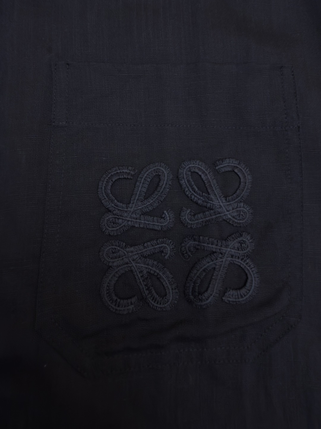 LOEWE 罗意威 绣花亚麻长袖衬衫 外套 黑色 B0 H616Y05X72-1100