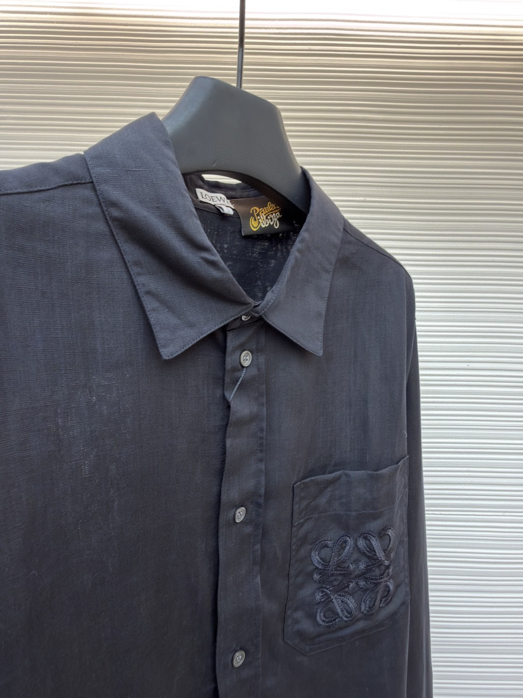 LOEWE 罗意威 绣花亚麻长袖衬衫 外套 黑色 B0 H616Y05X72-1100