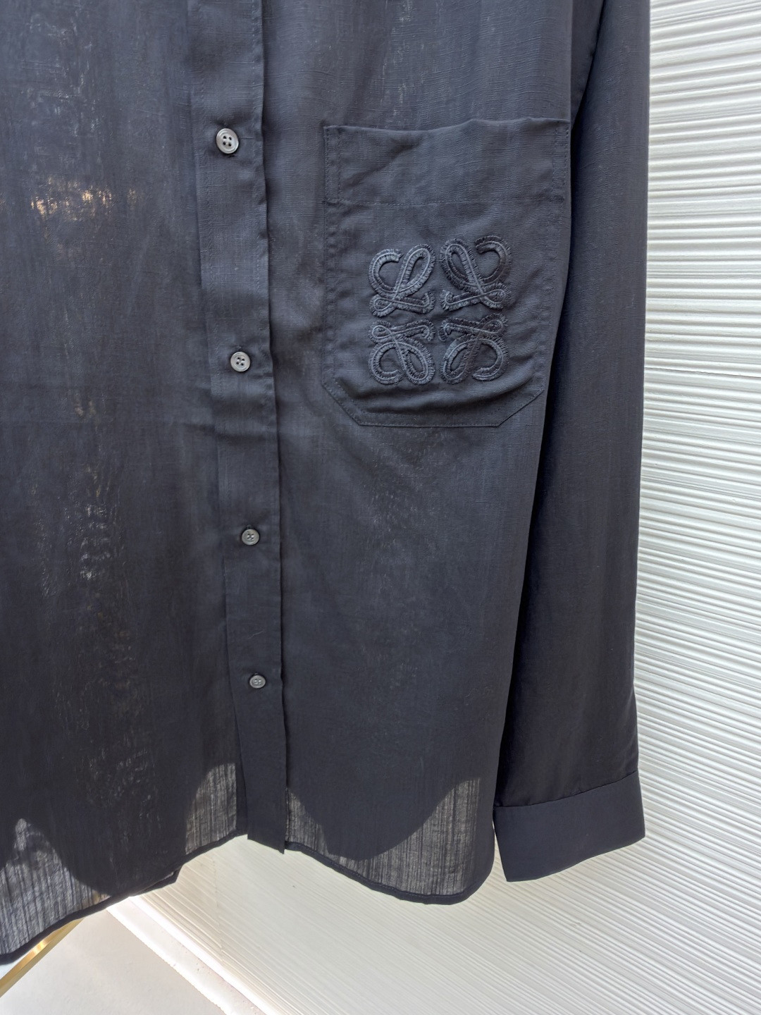 LOEWE 罗意威 绣花亚麻长袖衬衫 外套 黑色 B0 H616Y05X72-1100