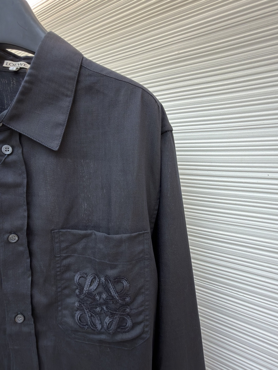 LOEWE 罗意威 绣花亚麻长袖衬衫 外套 黑色 B0 H616Y05X72-1100