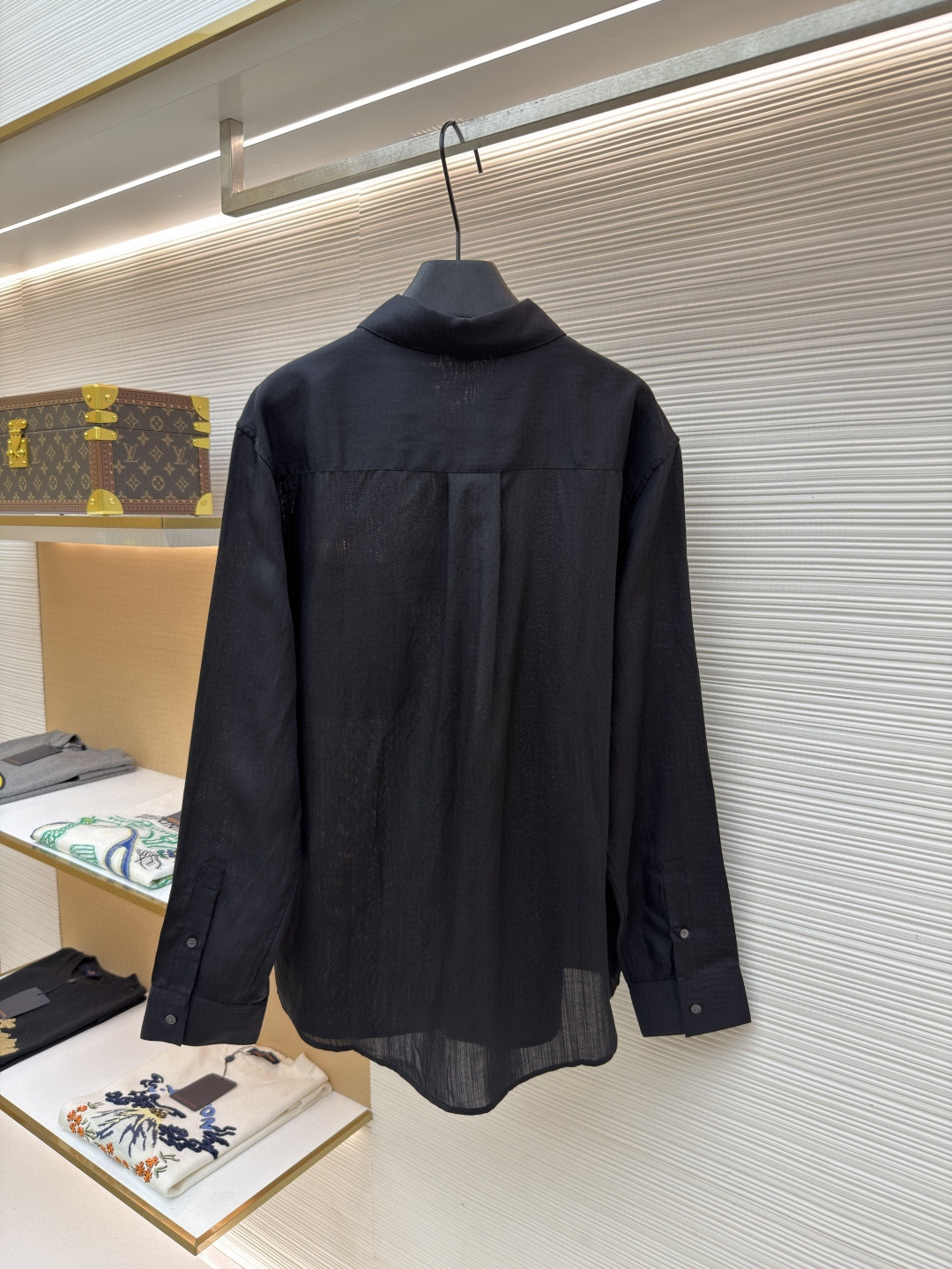 LOEWE 罗意威 绣花亚麻长袖衬衫 外套 黑色 B0 H616Y05X72-1100