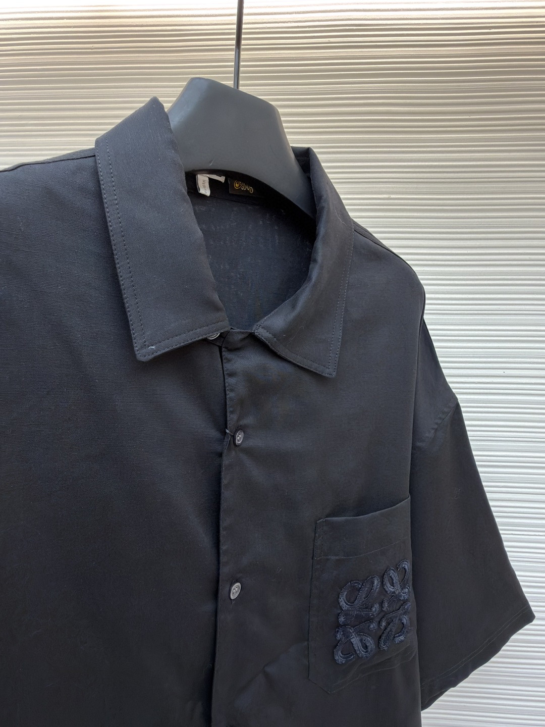 Loewe 罗意威 绣花亚麻短袖衬衫 外套 夏季 黑色 A5 H616Y05X73-1100