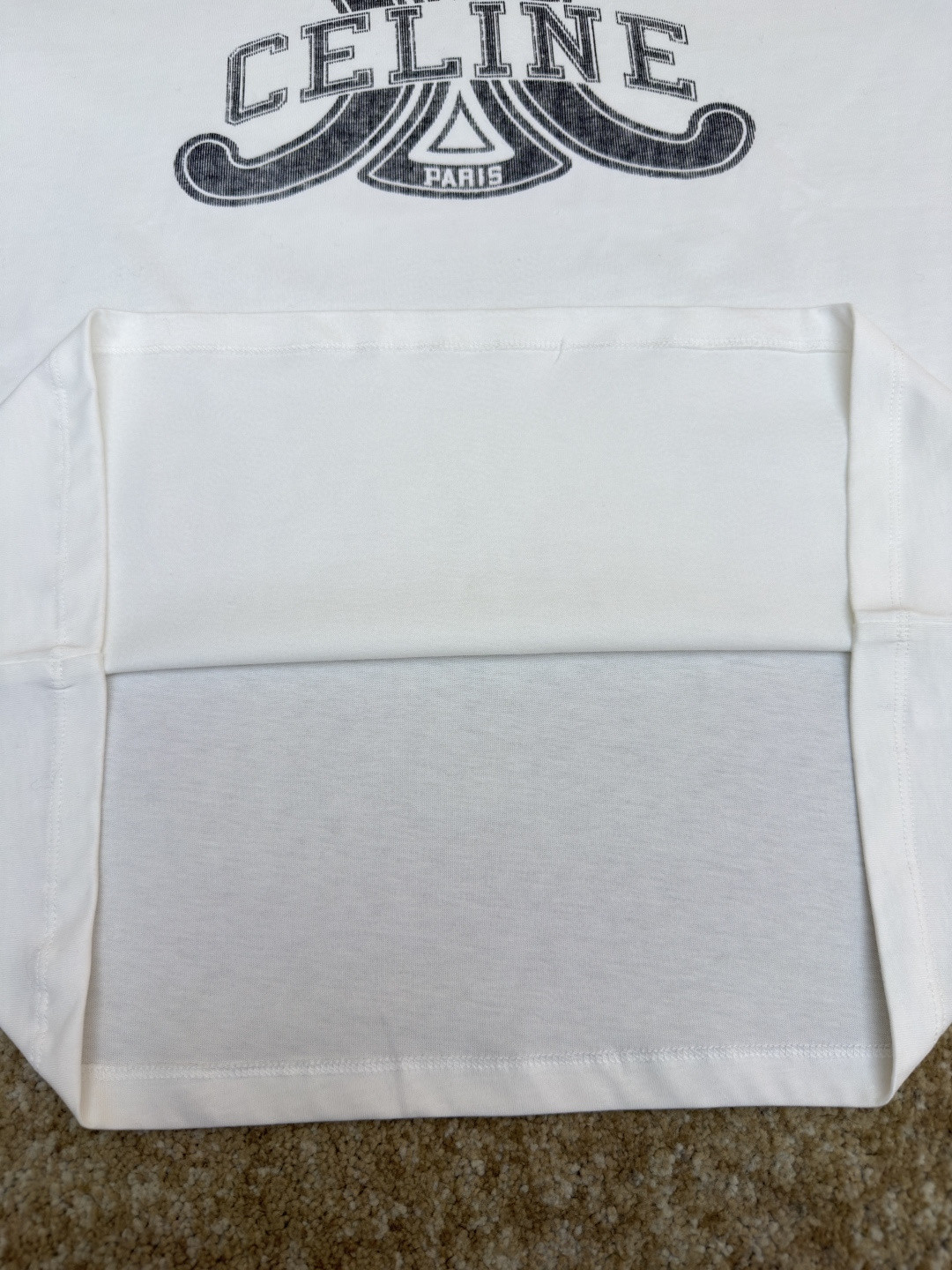 CELINE 赛琳 凯旋门字母印花 短袖 T恤 圆领 夏款 黑色 白色 A0 RX0BO671Q-38AW