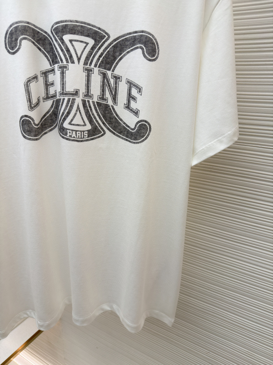 CELINE 赛琳 凯旋门字母印花 短袖 T恤 圆领 夏款 黑色 白色 A0 RX0BO671Q-38AW