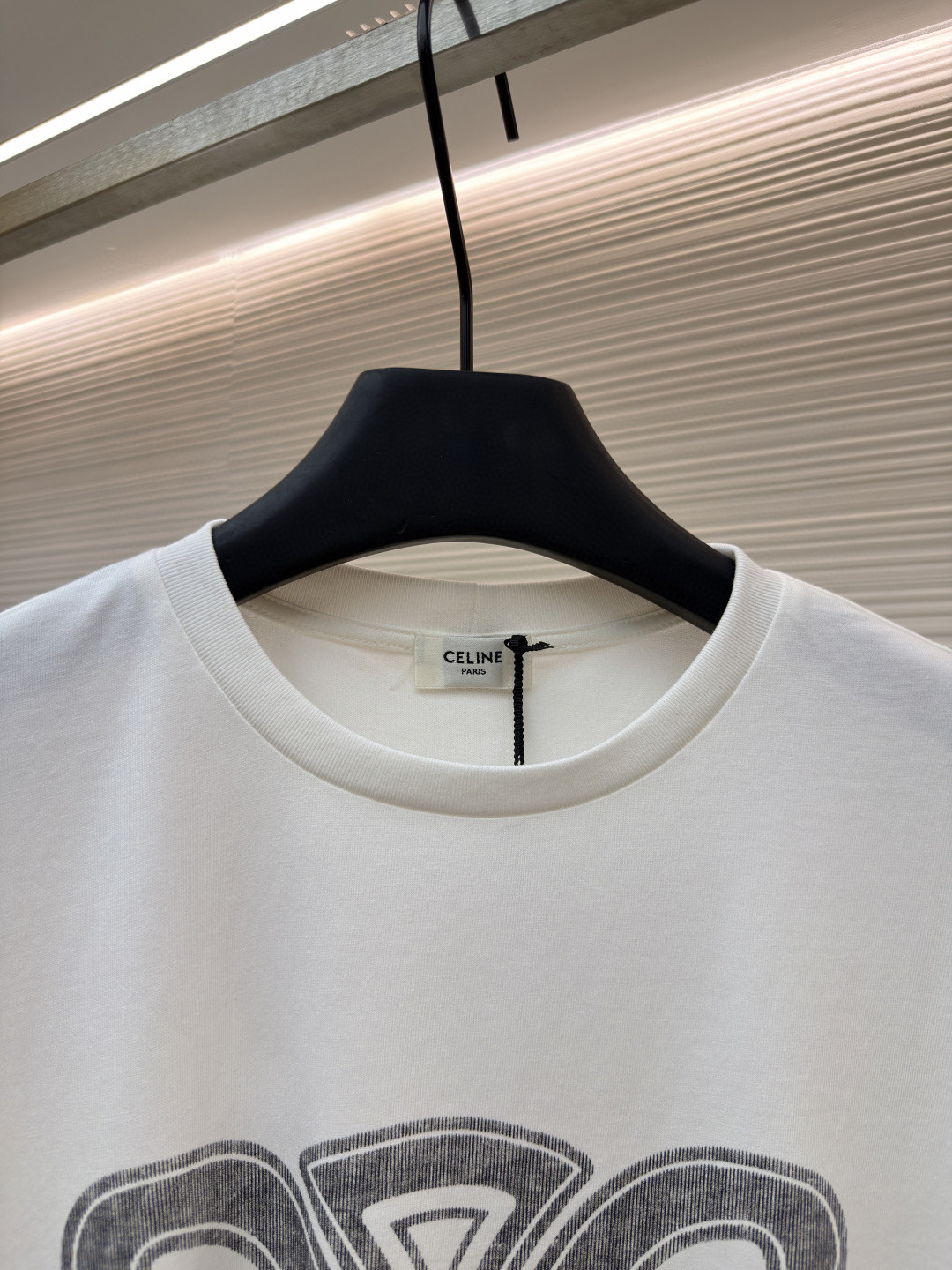 CELINE 赛琳 凯旋门字母印花 短袖 T恤 圆领 夏款 黑色 白色 A0 RX0BO671Q-38AW