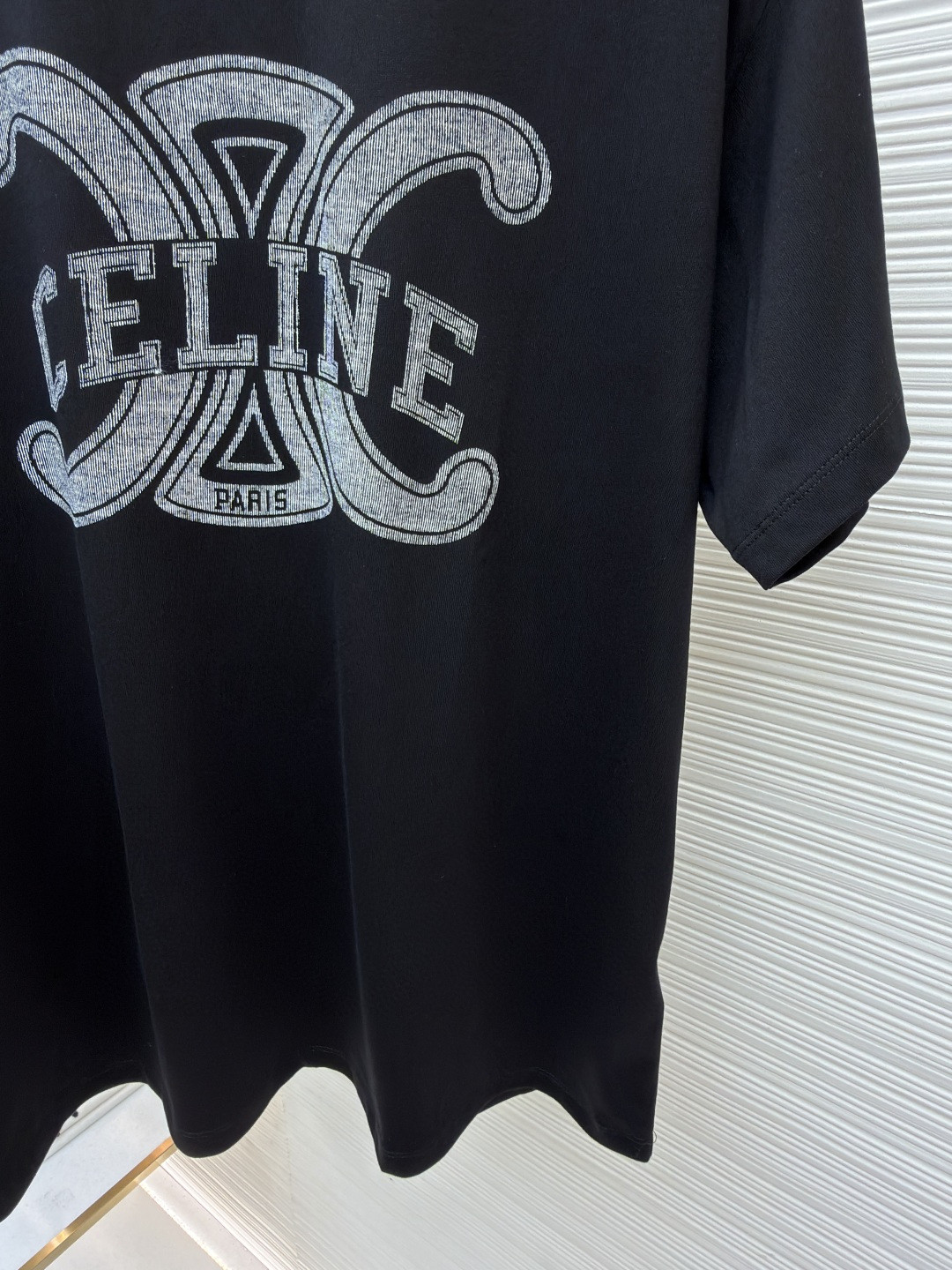 CELINE 赛琳 凯旋门字母印花 短袖 T恤 圆领 夏款 黑色 白色 A0 RX0BO671Q-38AW