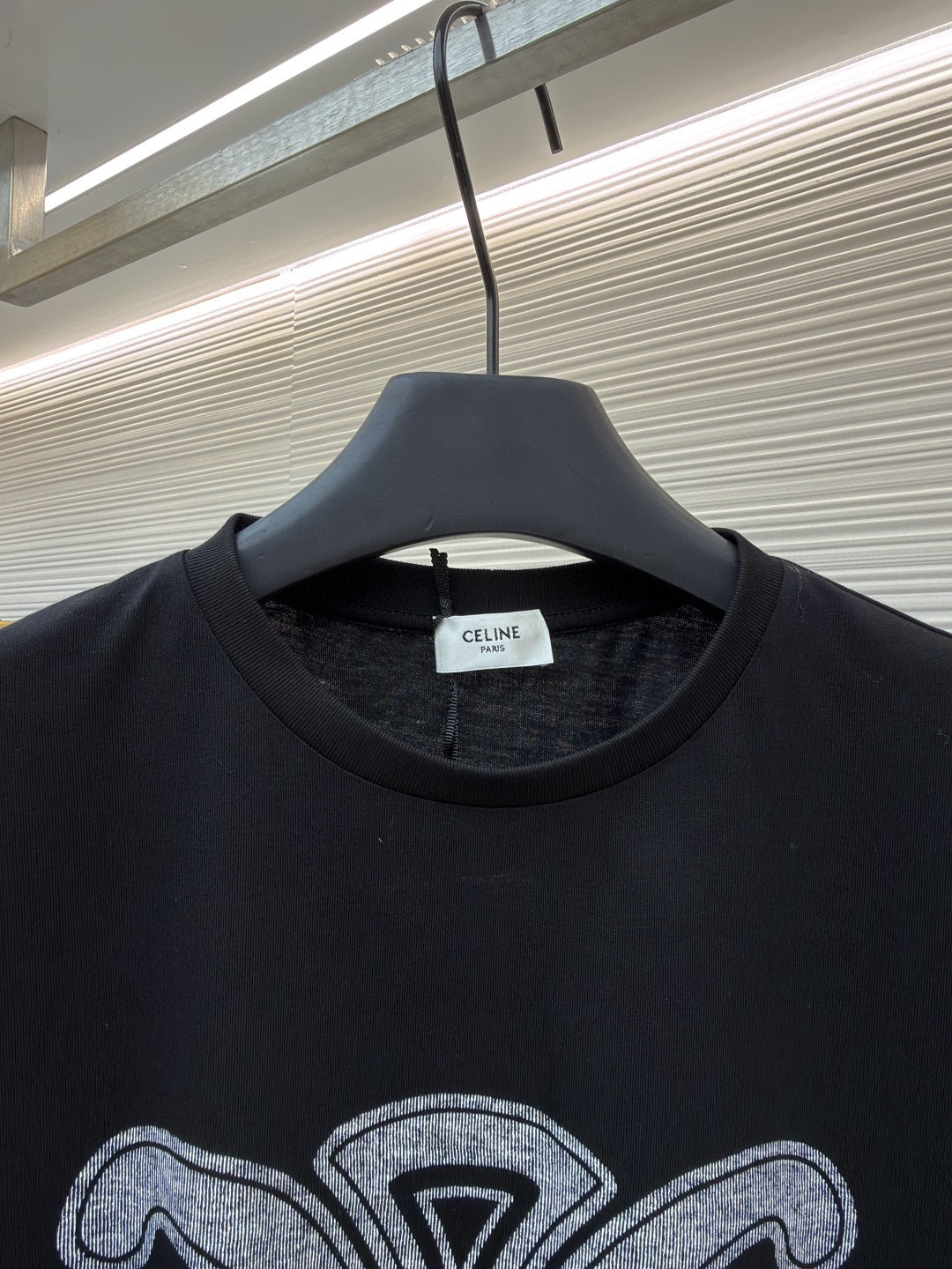 CELINE 赛琳 凯旋门字母印花 短袖 T恤 圆领 夏款 黑色 白色 A0 RX0BO671Q-38AW