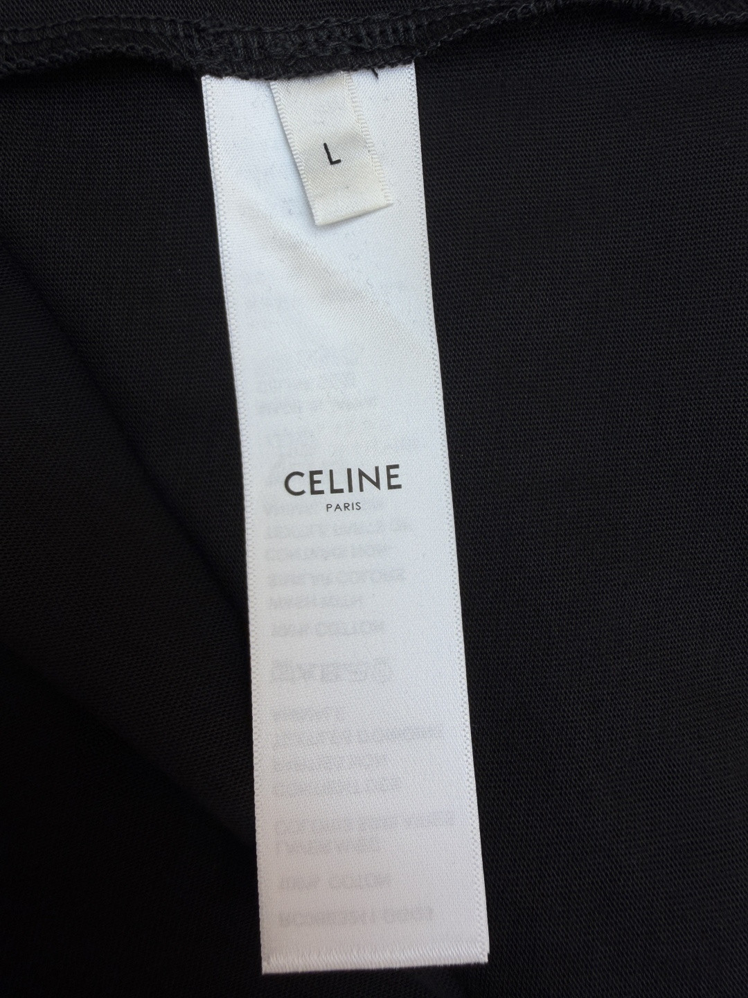 CELINE 字母印花圆领T恤 打底衫 长袖 黑色 A5