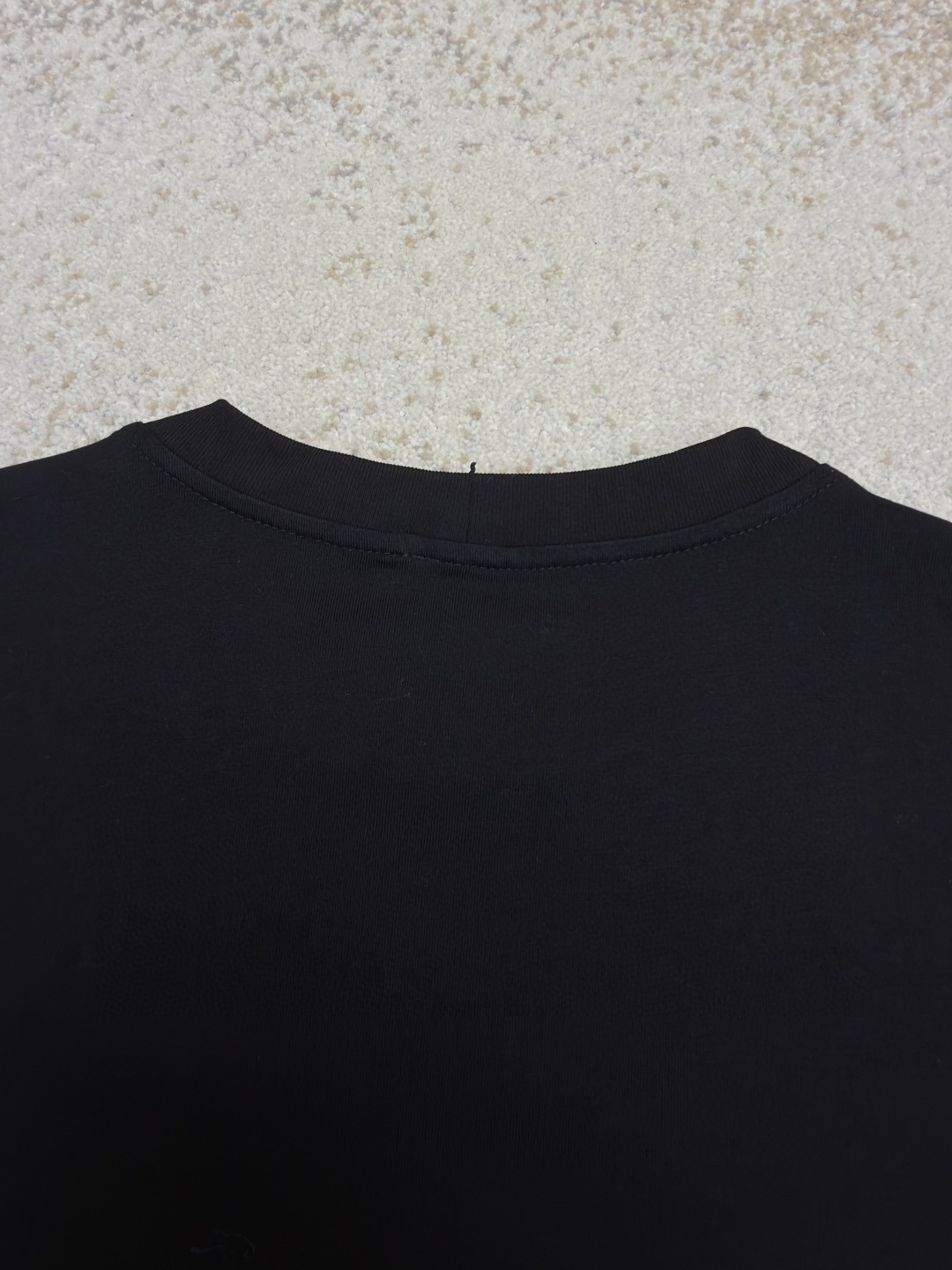 CELINE 字母印花圆领T恤 打底衫 长袖 黑色 A5