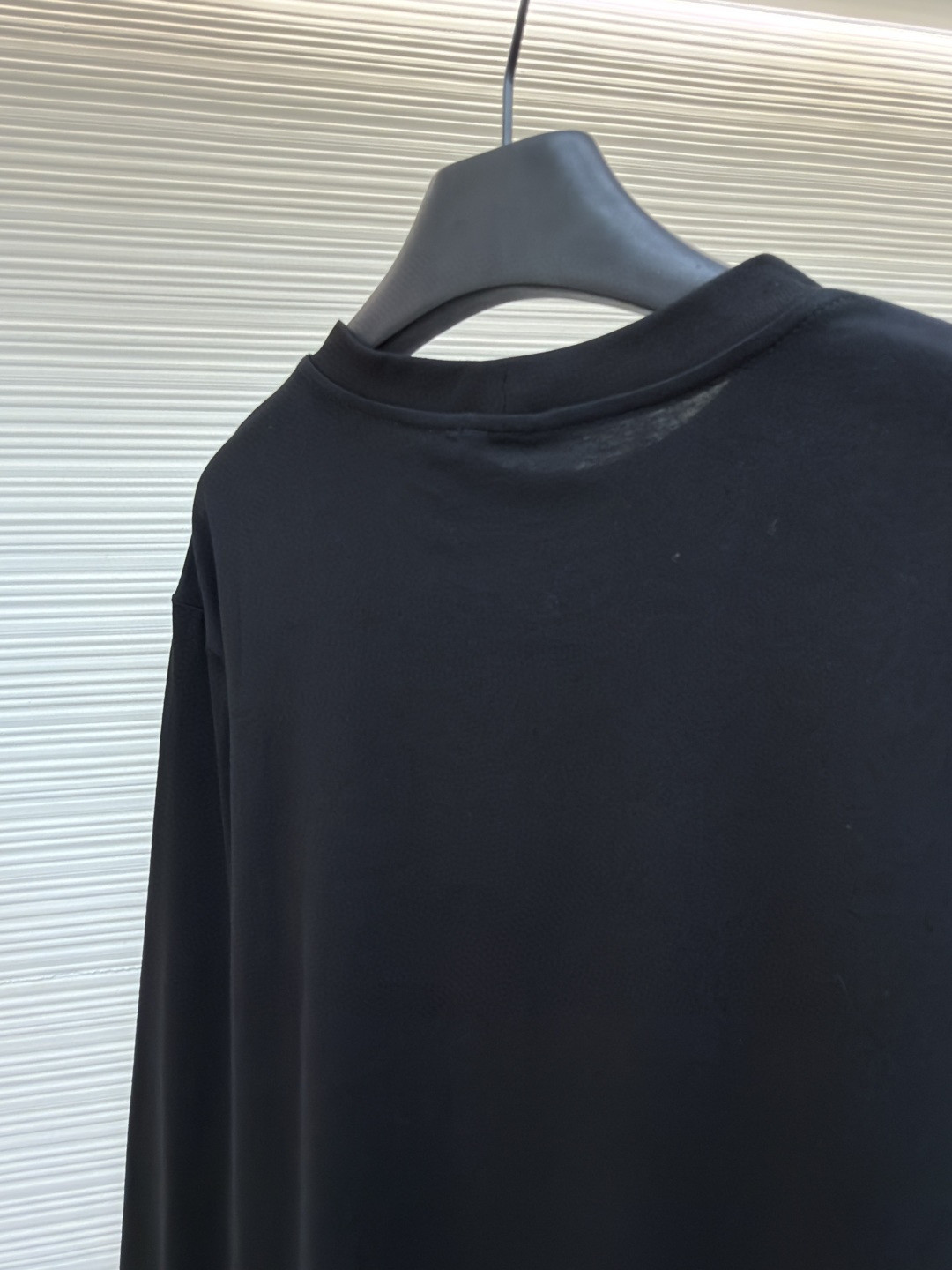 CELINE 字母印花圆领T恤 打底衫 长袖 黑色 A5